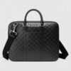 Gucci Large Briefcase In Black Signature Leather