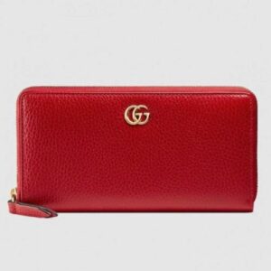 Gucci Leather Zip Around Wallet 456117 Red 2018