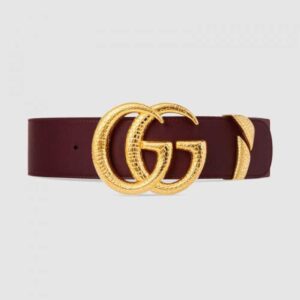 Gucci Leather belt with Double G buckle 563696