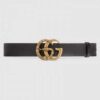 Gucci Leather belt with Double G buckle with snake black 458949