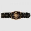 Gucci Leather belt with lion head buckle 587800