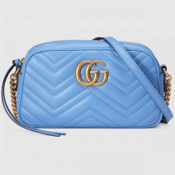 Gucci Light Blue GG Marmont Small Camera Shoulder Bag