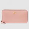 Gucci Light Pink Leather Zip Around Wallet