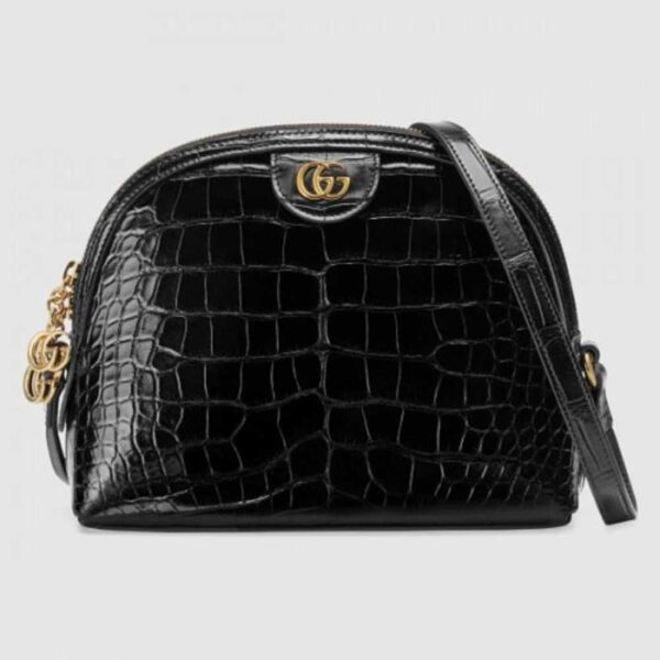 Gucci Ophidia Crocodile Pattern Small Shoulder Bag 499621 Black