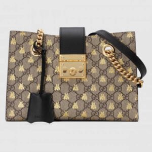 Gucci Padlock Small GG Bees Shoulder Bag