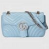 Gucci Pastel Blue GG Marmont Small Matelasse Shoulder Bag