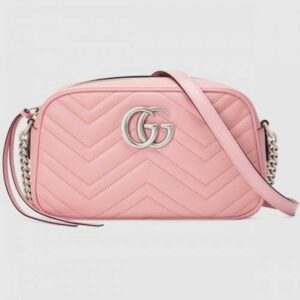 Gucci Pastel Pink GG Marmont Small Camera Shoulder Bag