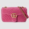 Gucci Pink GG Marmont Small Velvet Shoulder Bag