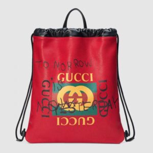 Gucci Red Coco Capitan Logo Backpack