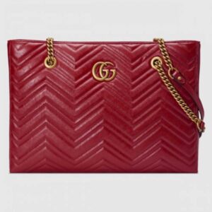 Gucci Red GG Marmont Matelasse Medium Tote