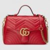 Gucci Red GG Marmont Small Shoulder Bag With Handle