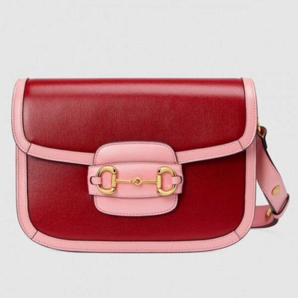 Gucci Red Horsebit 1955 Bicolor Small Shoulder Bag