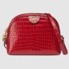 Gucci Red Ophidia Crocodile Small Shoulder Bag