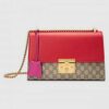 Gucci Red Padlock Medium GG Supreme Shoulder Bag