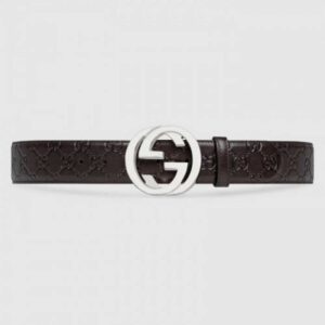 Gucci Signature belt with G buckle Brown 411924