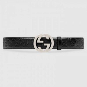 Gucci Signature belt with G buckle Grey 411924