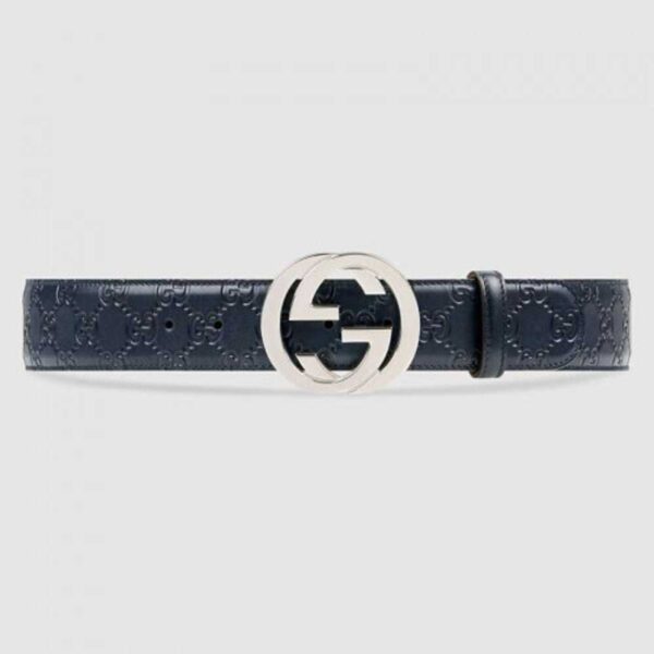 Gucci Signature leather belt with Interlocking G buckle