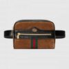 Gucci Small Ophidia Belt Bag In Brown Suede Leather