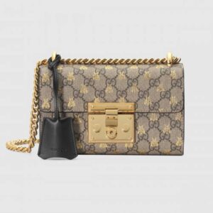 Gucci Small Padlock GG Bees Shoulder Bag