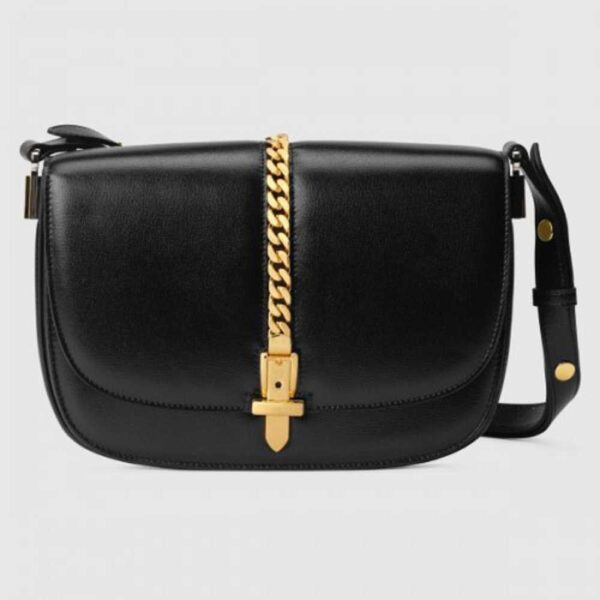 Gucci Sylvie 1969 Small Shoulder Bag In Black Calfskin