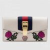 Gucci Sylvie Embroidered Leather Continental Wallet