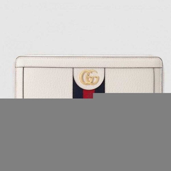 Gucci Web Ophidia Zip Around Wallet 523154 Leather White 2019