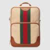 Gucci Web Vintage Canvas Backpack Bag 575063 Beige 2019