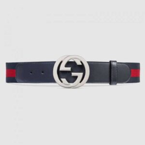 Gucci Web belt with G buckle Blue ‎411924