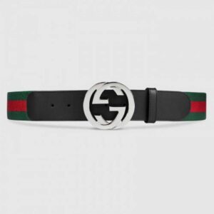 Gucci Web belt with G buckle black 411924