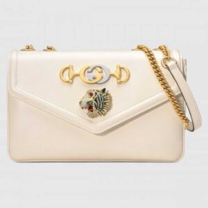 Gucci White Rajah Medium Shoulder Bag