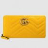 Gucci Yellow GG Marmont Zip Around Wallet