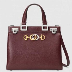 Gucci Zumi Grainy Leather Small Top Handle Bag 569712 Burgundy 2019