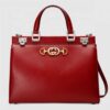 Gucci Zumi Smooth Leather Small Top Handle Bag 569712 Red 2019