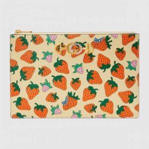 Gucci Zumi Strawberry Print Pouch Clutch Bag 570728 2019