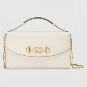 Gucci Zumi grainy leather small shoulder bag 576388 white